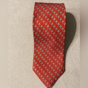 Salvatore Ferragamo 100% Silk Frog Print Tie
